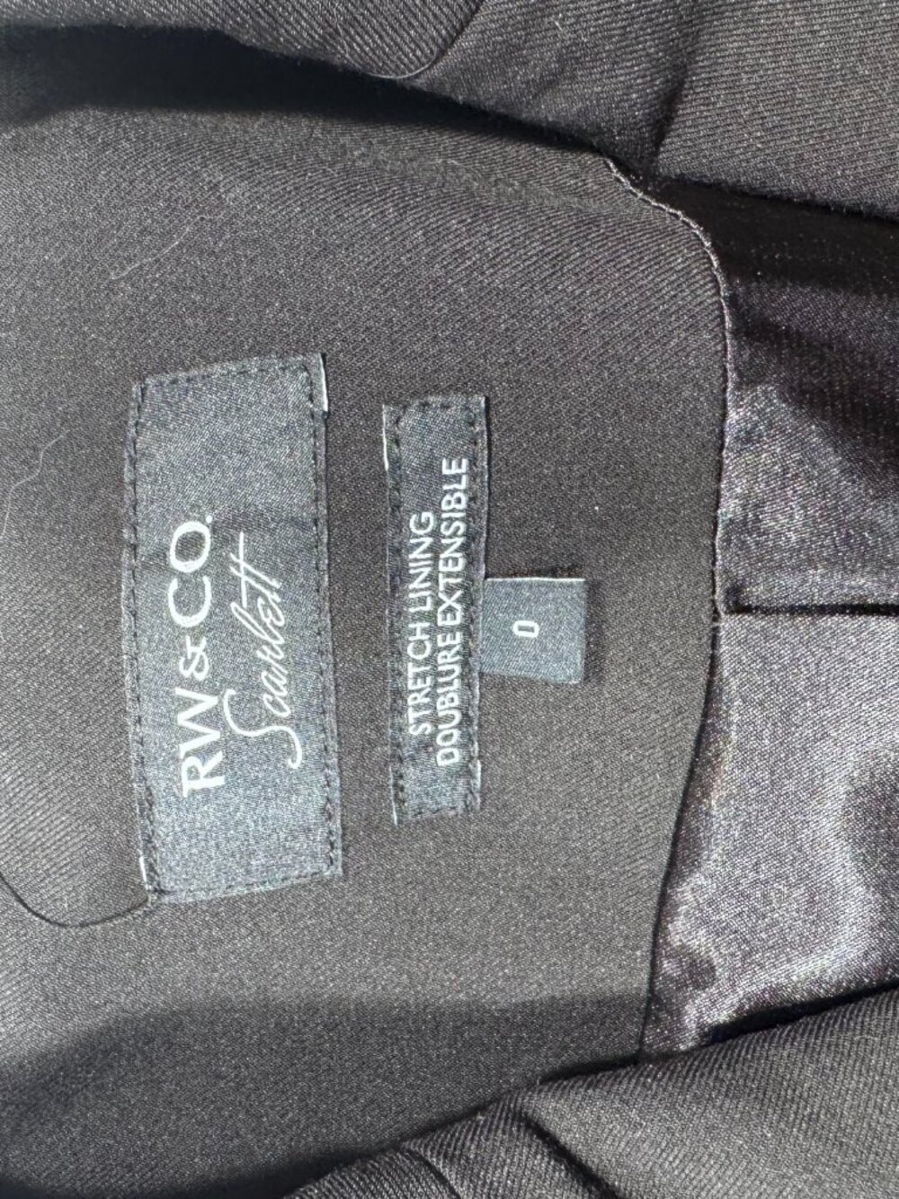 RW&CO Black Stretch Tailored Blazer Jacket Size 0 Career Office Chic - Picture 5 of 10